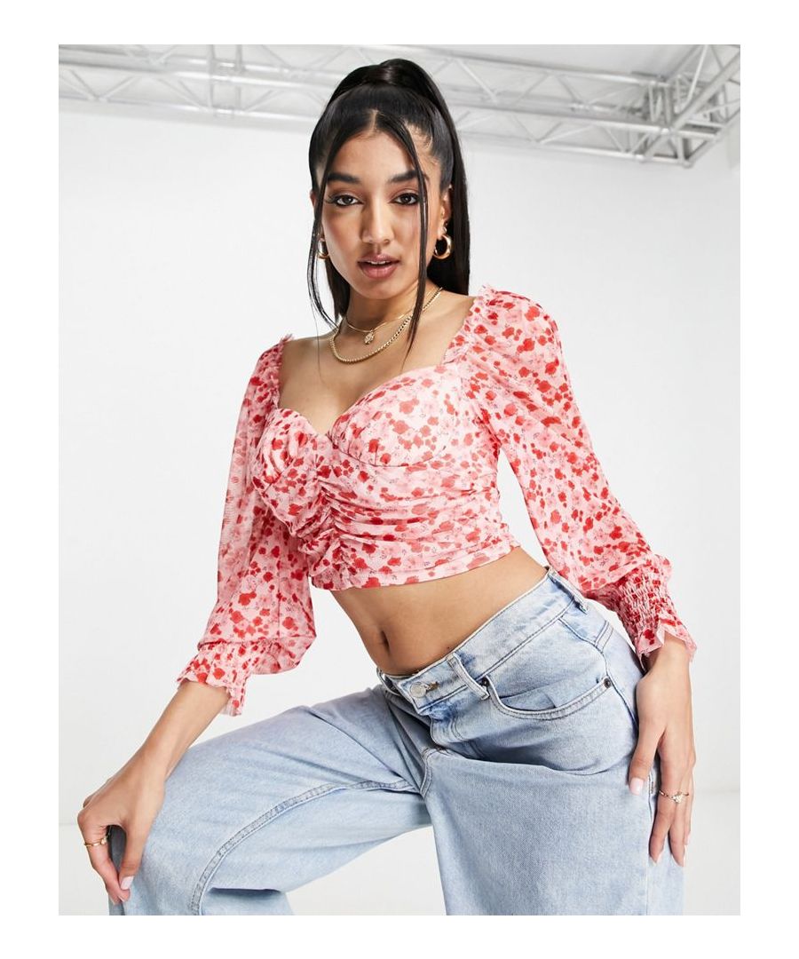 Tops by Miss Selfridge Coming soon to your IG feed Sweetheart neck Volume sleeves Cropped length Slim fit Sold by Asos