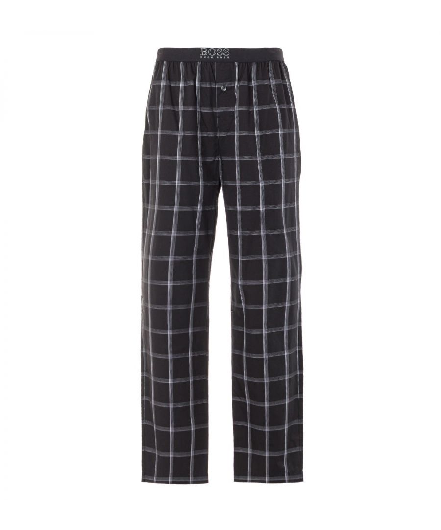 Elevate your sleepwear with BOSS Bodywear this season. The urban check pyjama bottoms are crafted from soft woven cotton in a comfortable loose fit. Featuring an elasticated waist, button fly fasting, side seam pockets and a check pattern throughout. Finished with the signature BOSS logo woven into the waistband.Loose Fit, Pure Woven Cotton , Elasticated Waist, Button Fly Fastening, Twin Side Seam Pockets, Check Pattern, BOSS Branding. Style & Fit:Loose Fit, Fits True to Size. Composition & Care:100% Cotton, Machine Wash.