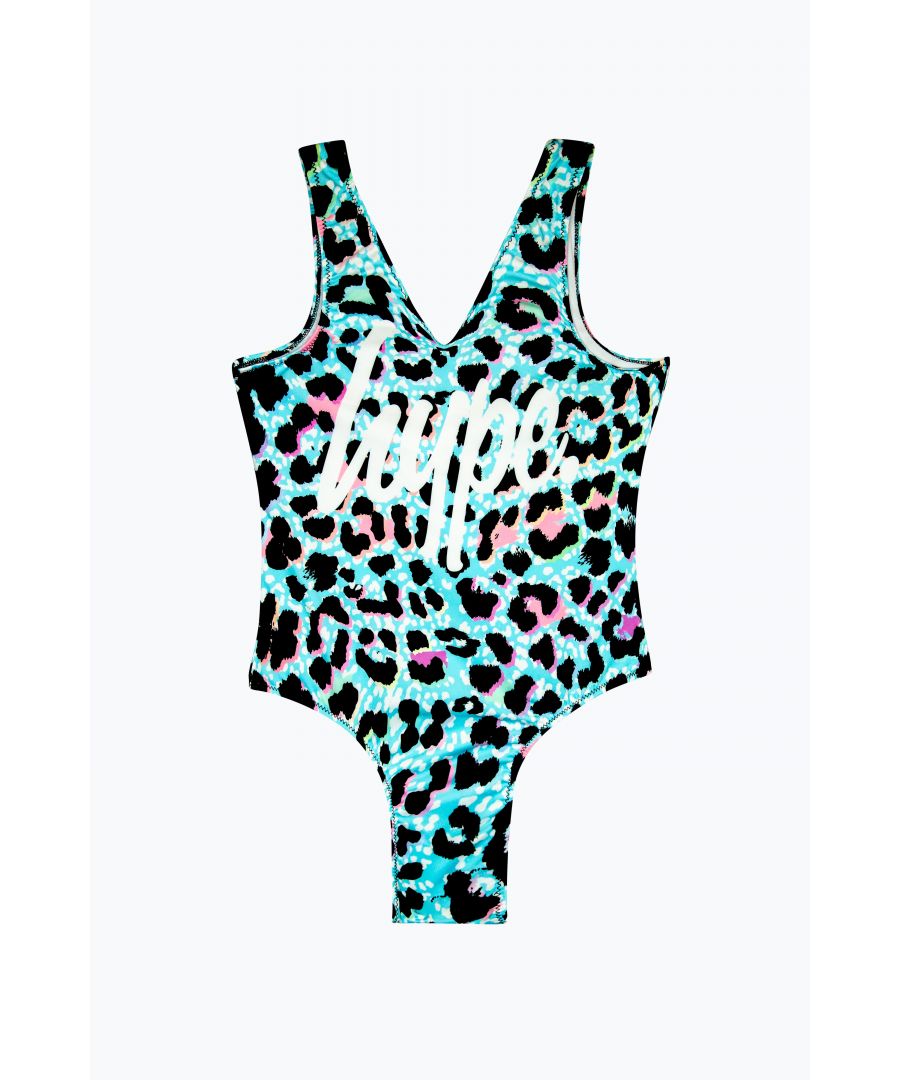 Hype Girls Multi Ice Leopard Swimsuit - Multicolour - Size 13Y