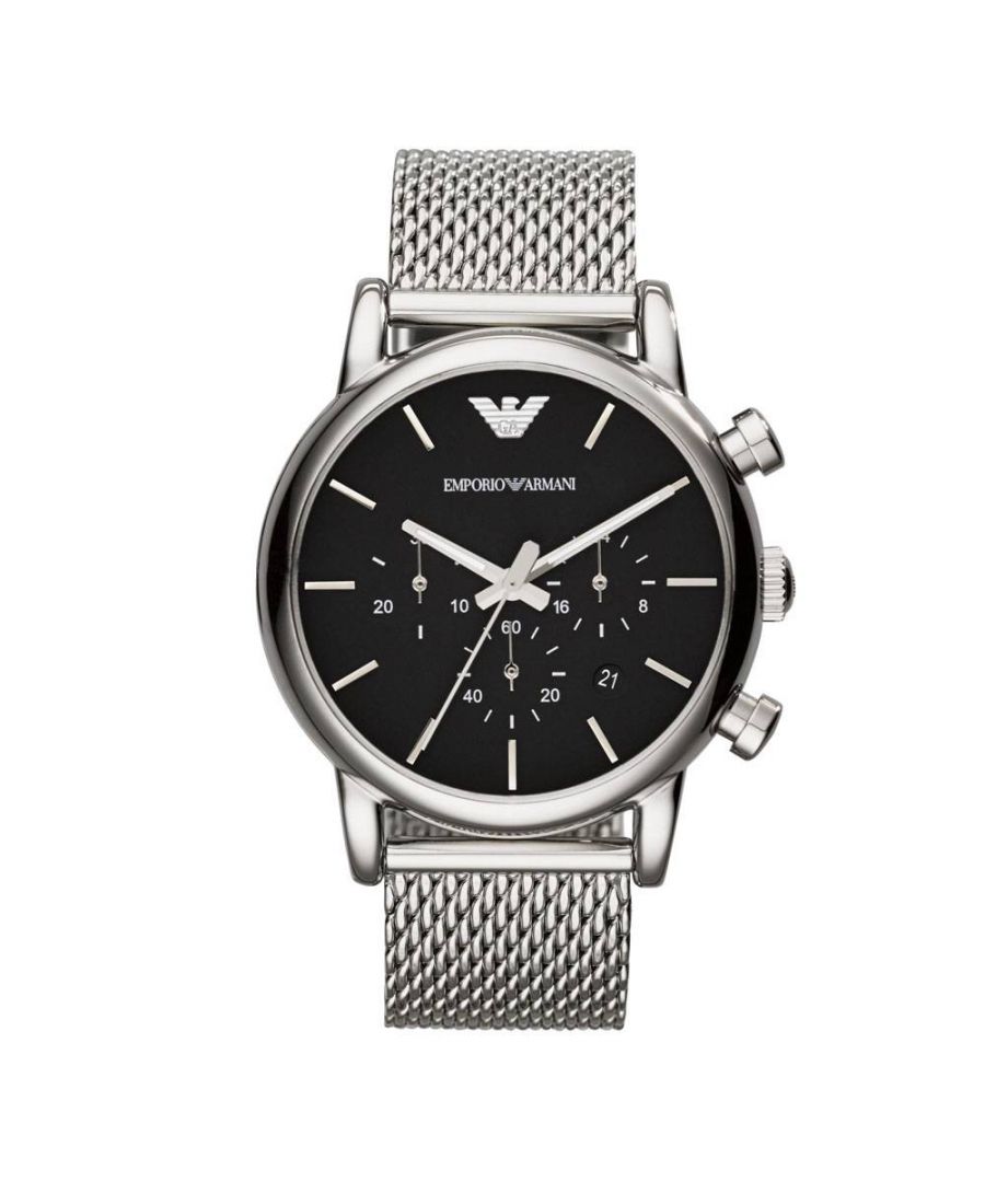 Dit Emporio Armani Mannen horloge beschikt over een Quartz binnenwerk. De kast (41 mm mm) is vervaardigd uit RVS (Zilverkleurig) en heeft een Mineraalglas. De band is Zilverkleurig RVS. Dit horloge uit de Emporio Armani Luigi reeks is een mooi en tijdloos geschenk. Verras jezelf of iemand anders met dit cadeau. Bovendien geniet u hierbij van 2 jaar garantie tegen alle fabricagefouten.