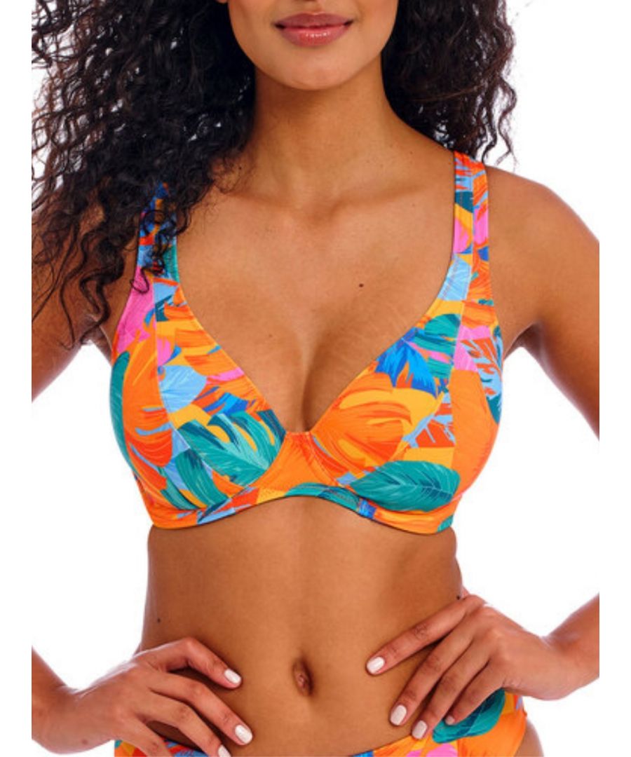 Freya Womens Aloha Coast High Apex Bikini Top - Orange Polyamide - Size 32J