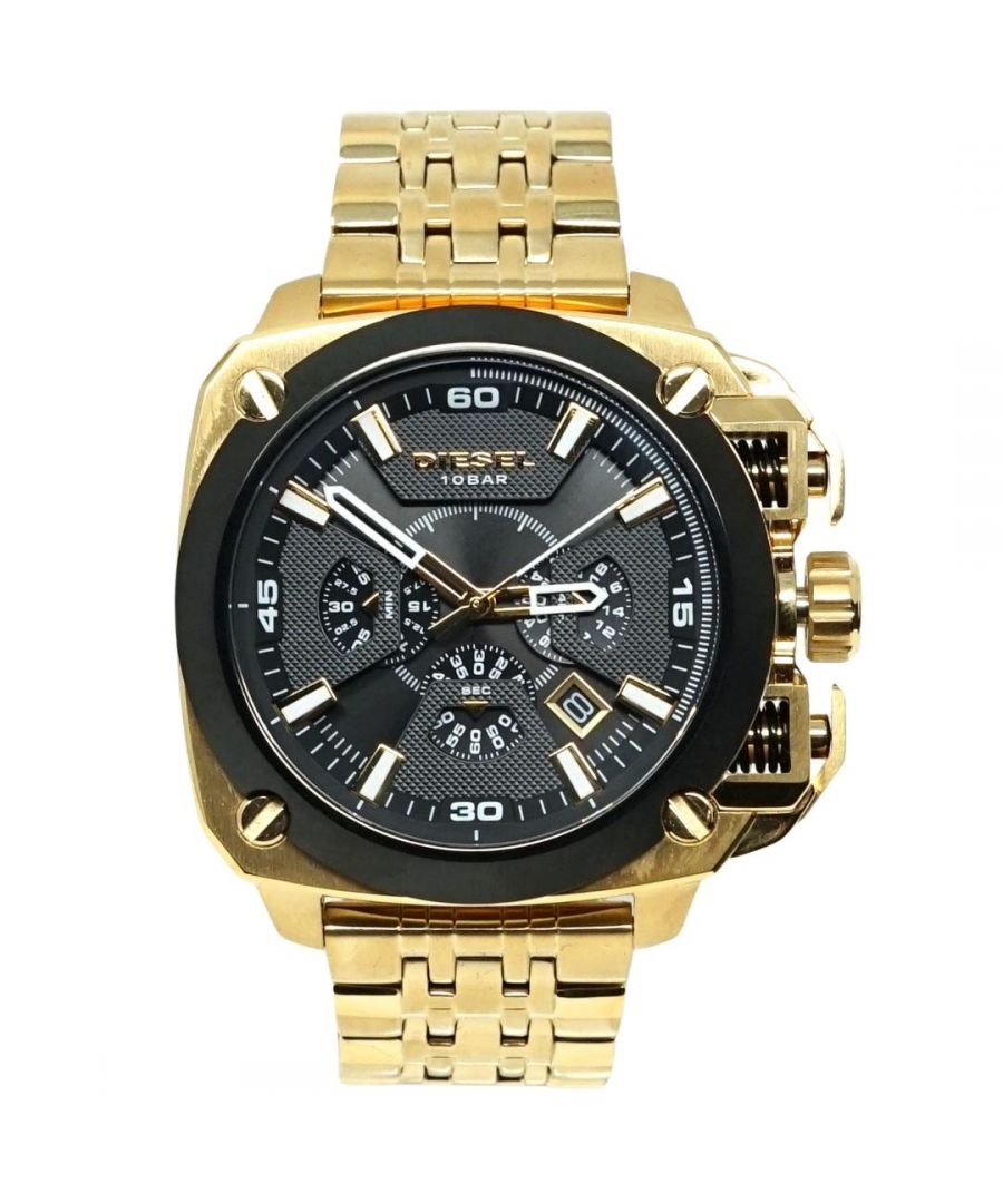 Diesel DZ7378 BAMF Chronograph Gold Watch. Diesel Gold Watch. Water Resistant, 1 Year Warranty. Comes With Diesel Smart Display Case with Inner Cushion & User Manual. DZ7378. Case Material Stainless Steel