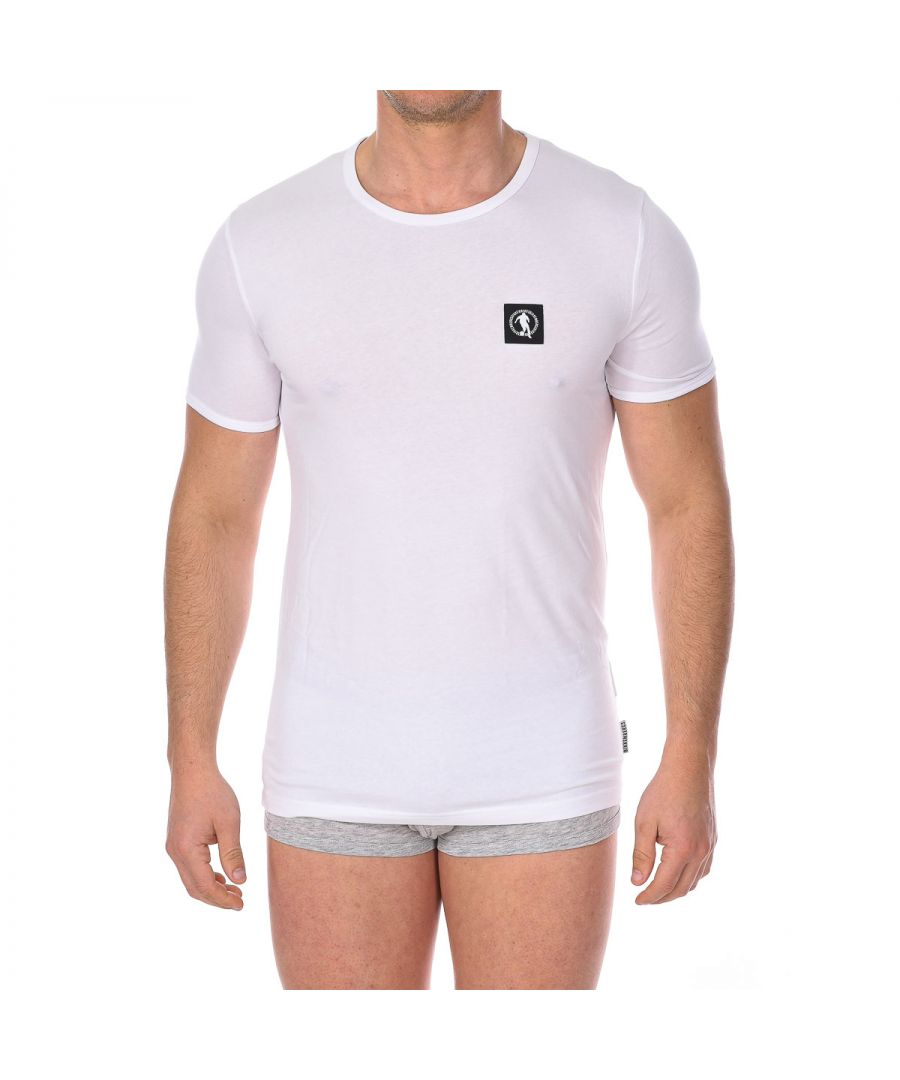 Bikkembergs Mens Pack 2 Fashion Pupino T-shirts - White Cotton - Size Large