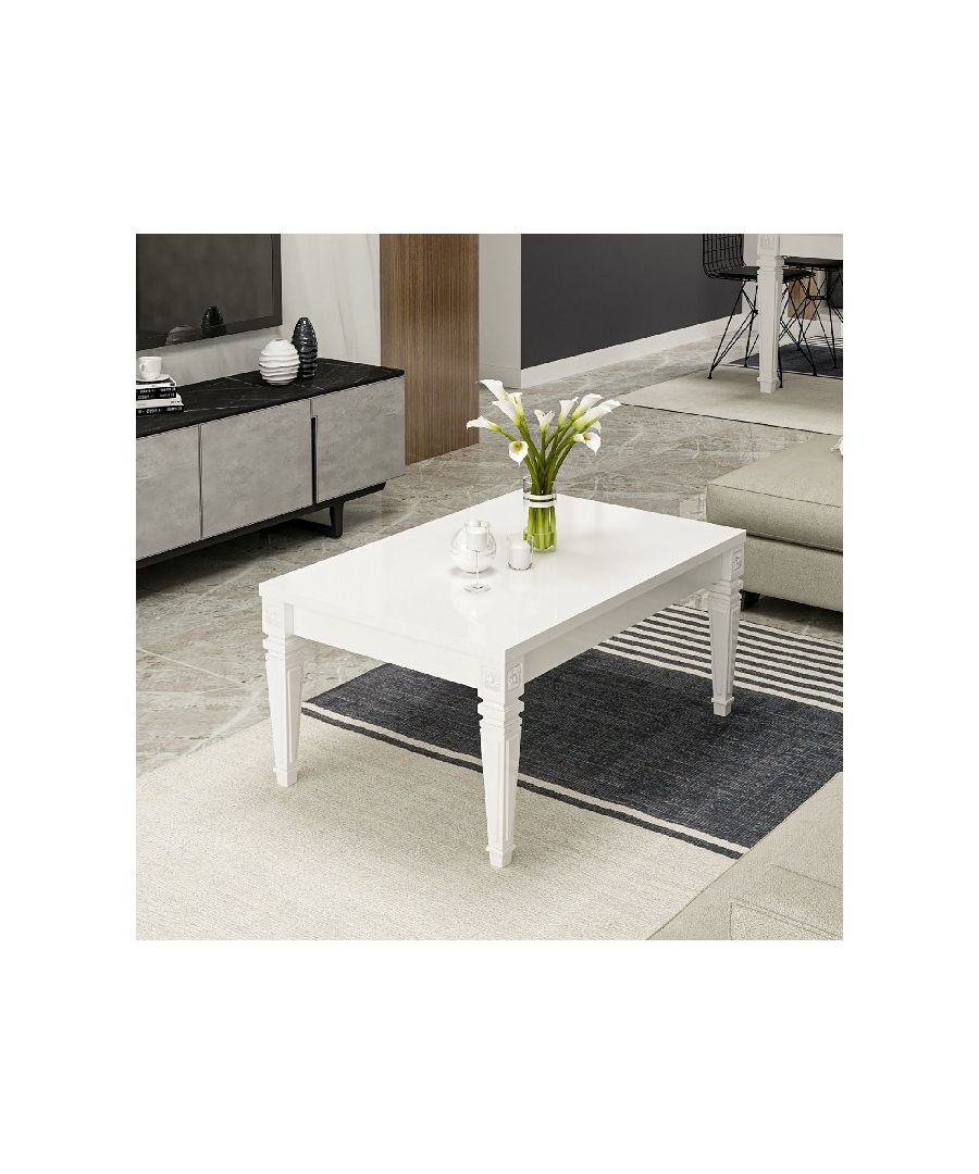 This stylish and functional coffee table is the perfect solution for furnishing the living area and keeping magazines and small items tidy. Easy-to-clean, easy-to-assemble kit included. Color: White | Product Dimensions: W90xD60xH45 cm | Material: Melamine Chipboard | Product Weight: 15,2 Kg | Supported Weight: 20 Kg | Packaging Weight: W99xD68xH6 cm Kg | Number of Boxes: 1 | Packaging Dimensions: W99xD68xH6 cm.
