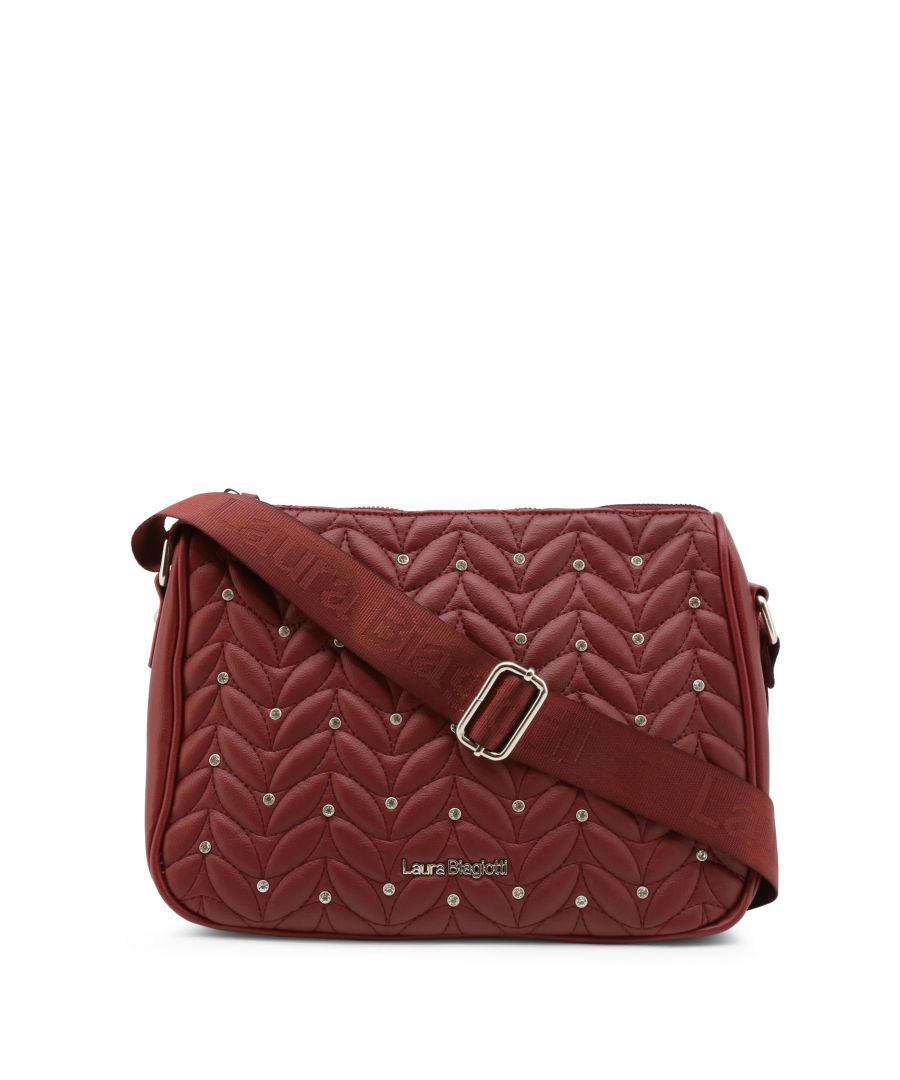 laura biagiotti womens applique-adorned across-body bag with adjustable shoulder strap in red - one size