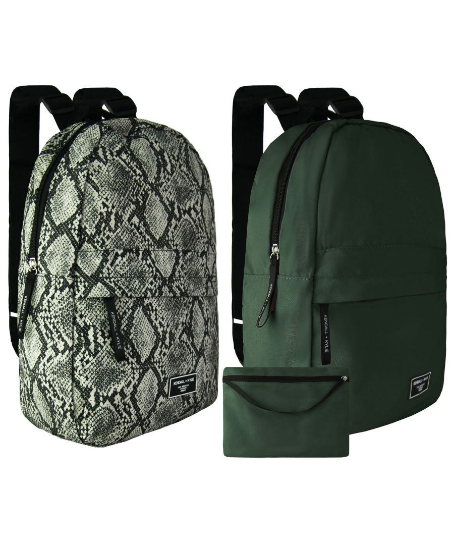 kendall + kylie unisex 2-pack washable beige/green backpack - multicolour - one size