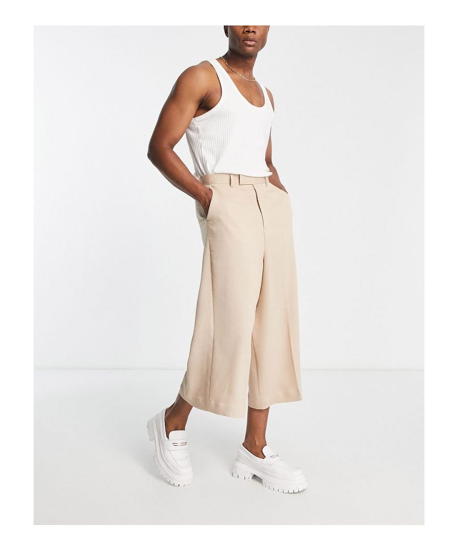 Trousers by ASOS DESIGN Waist-down dressing Regular rise Belt loops Functional pockets Wide leg Sold By: Asos