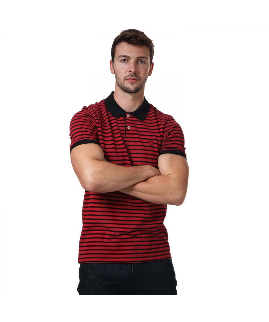 Pretty Green Capella polo met smalle strepen voor heren, rood