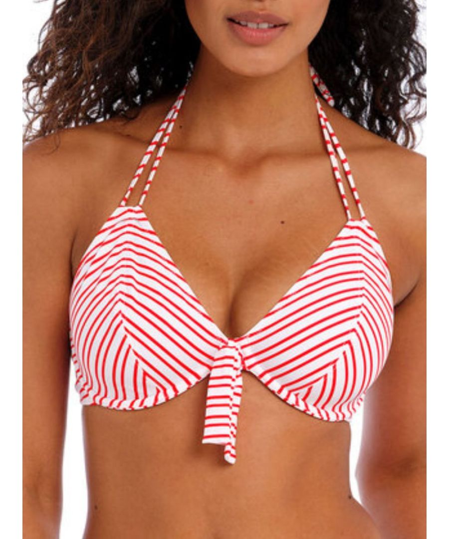 Freya Womens New Shores Halter Bikini Top - Red Polyamide - Size 32D