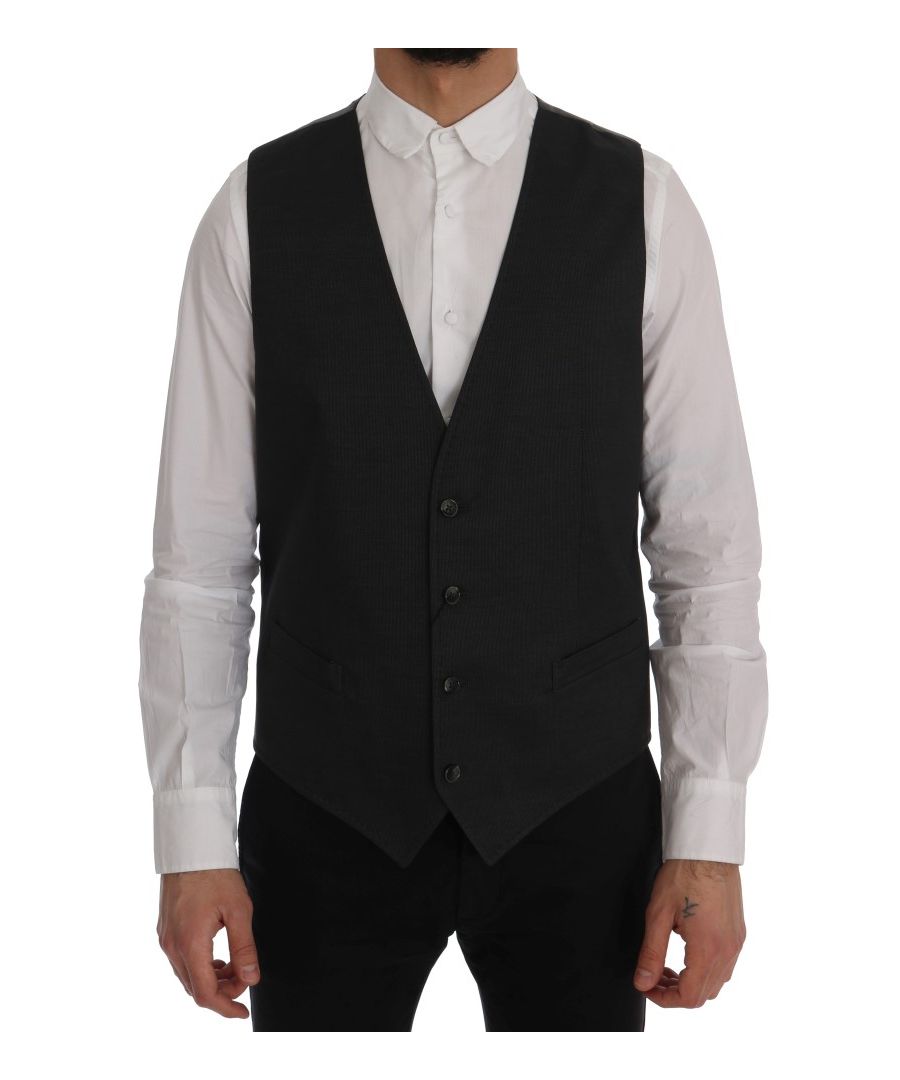Image for Dolce & Gabbana Gray STAFF Cotton Rayon Vest