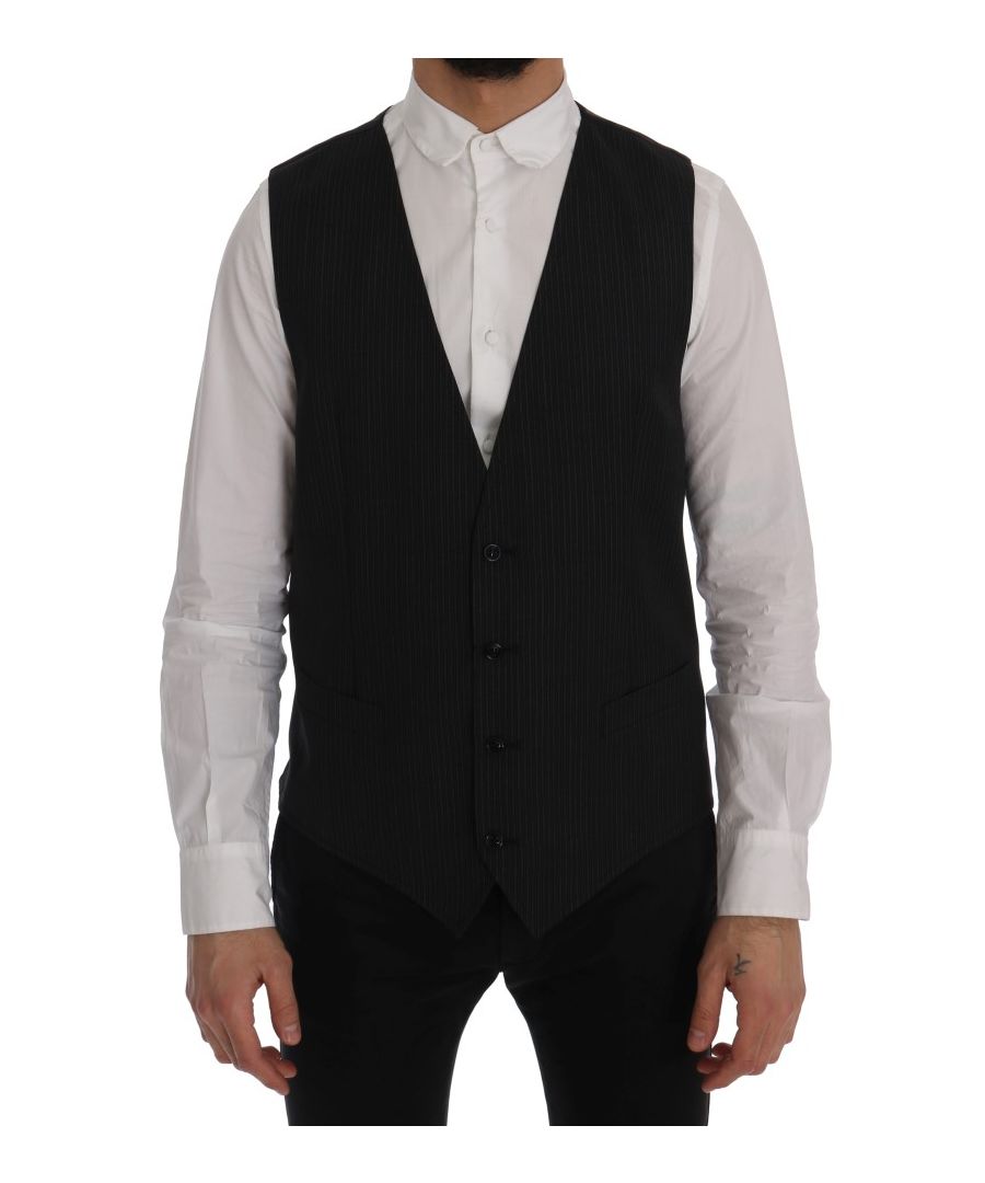 Image for Dolce & Gabbana Gray Wool Stretch Vest