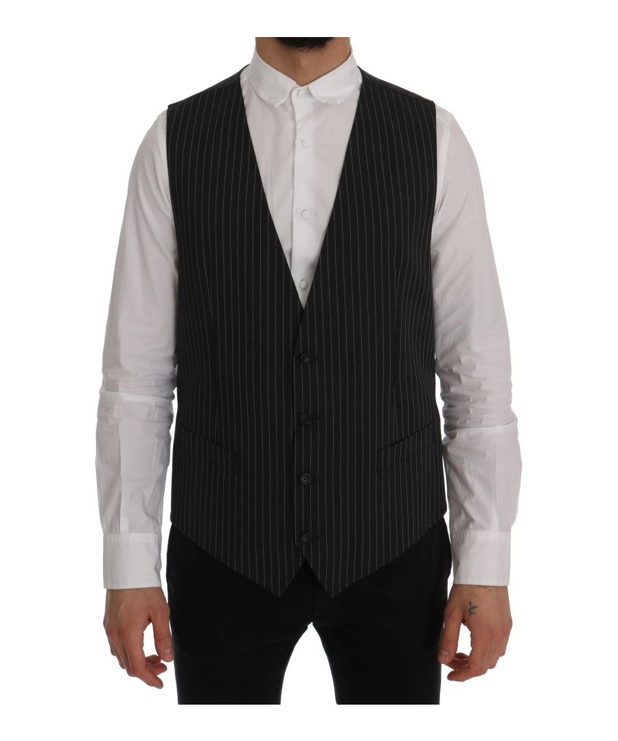 Image for Dolce & Gabbana Gray Wool Stretch Vest