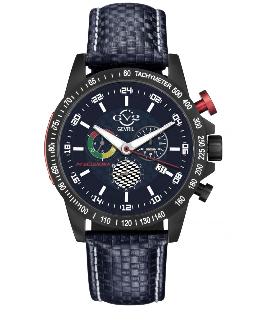 Image for GV2 Scuderia Men's Blue Dial Calfskin Leather Watch