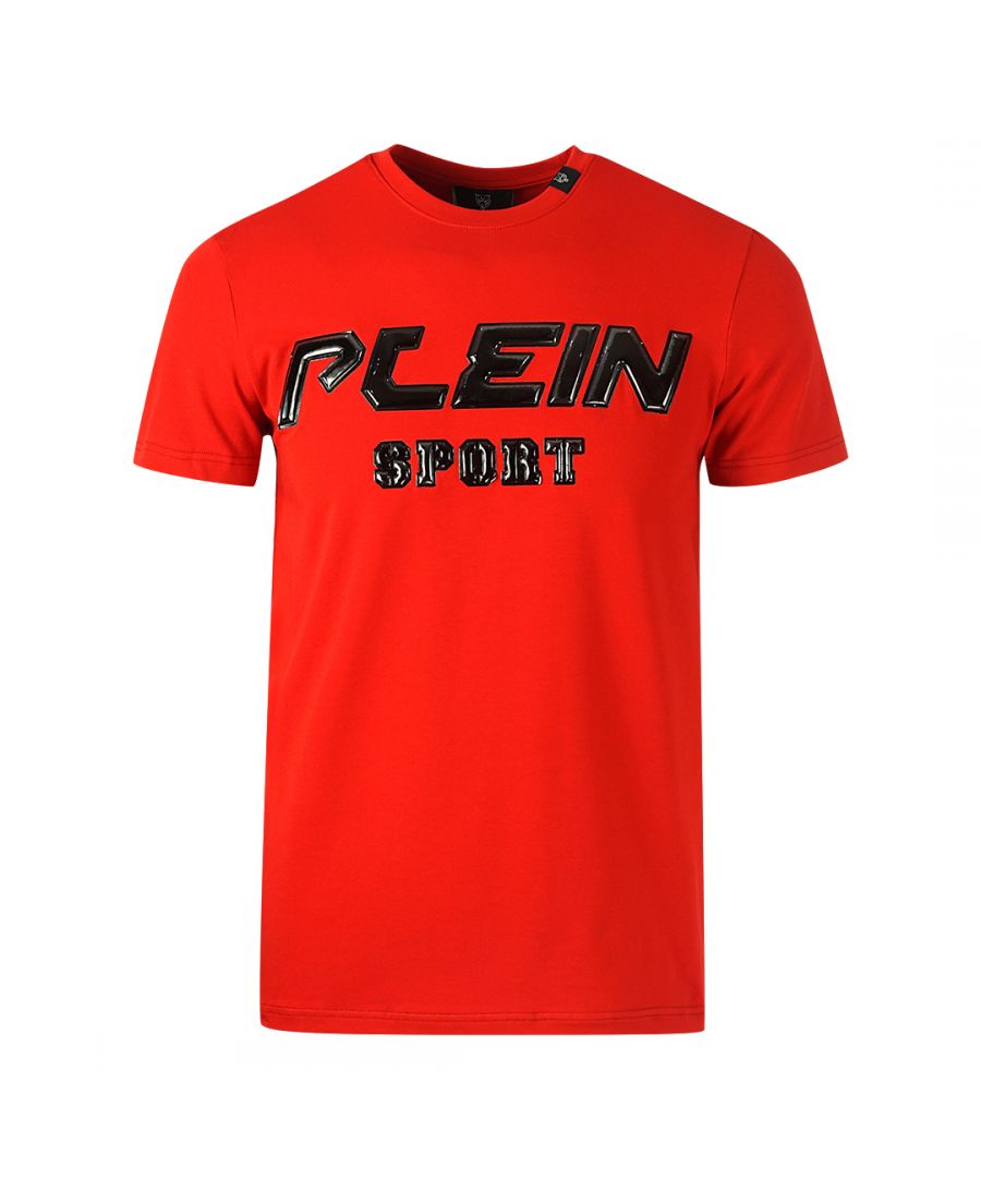 Philipp Plein Sport Black 3D Logo Red T-Shirt. Philipp Plein Sport Red Tee. Stretch Fit 95% Cotton, 5% Elastane. Made In Italy. Plein Branded Logo. Style Code: TIPS109IT 52