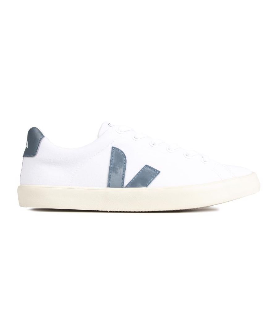 Witte Veja esplar se sneakers voor heren, gemaakt van canvas en een rubberen zool. Kenmerken: vernoemd naar de braziliaanse ngo, voering van biologisch katoen, rubberen binnenzool, gemaakt in brazilië en branding op tong en hiellip.