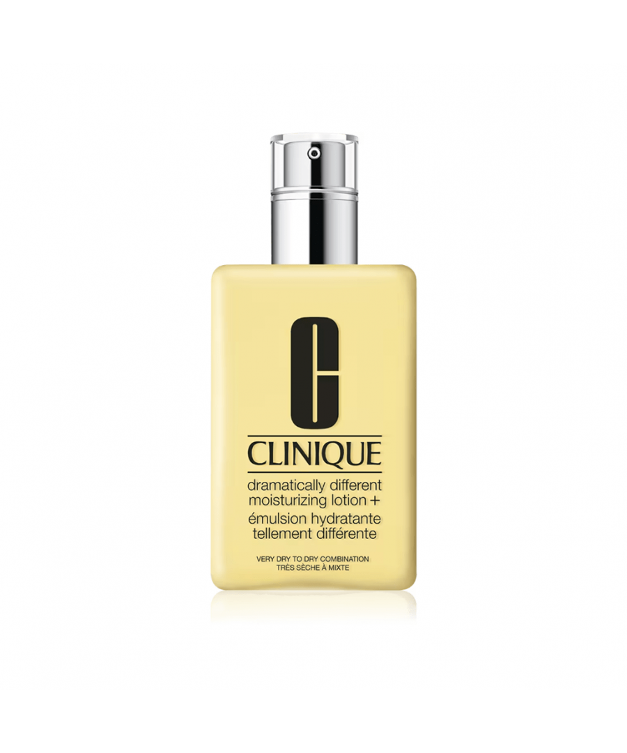 About The Product:Clinique Dramatically Different Moisturising Lotion is a dermatologist-developed face moisturiser that softens, smooths and improves. Leaves skin glowing and focuses on skin barrier repair. It offers 8-hour hydration and strengthens moisture barriers. Key ingredients include natural moisturising factors with a blend of barley, sunflower, and cucumber.\nVery Dry, Dry skin types.To Use:Use twice a day, morning and night.Apply to face and throat all over, or where needed.Cleansed, exfoliated skin accepts moisture better. A little goes a long way. Massage a small pump of moisturiser into skin wherever it's dry.\n \n\n\n(Please note, this product does not have a pump, please refer to the lifestyle shot for a true to life look).