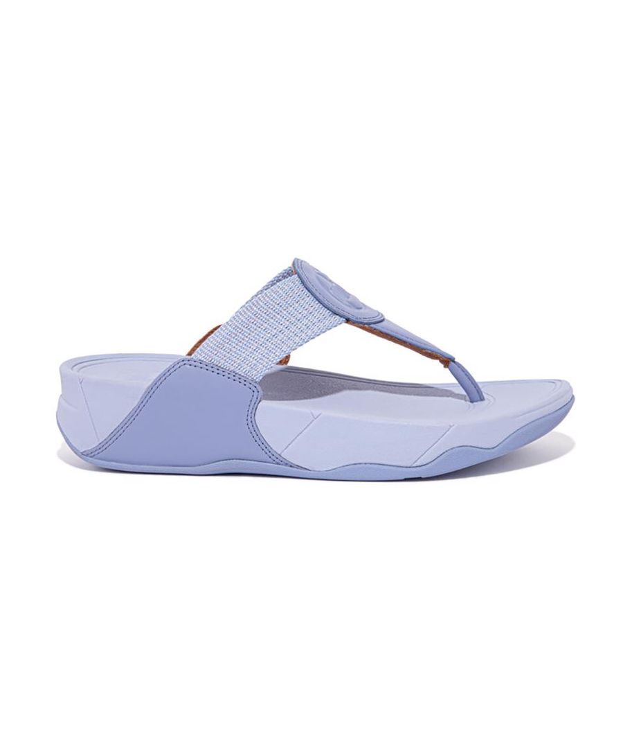 Womens purple Fitflop walkstar finestripe sandals, manufactured with textile and a rubber sole. Featuring: comfort technology, 4cm heel height, toe post and branded insole.