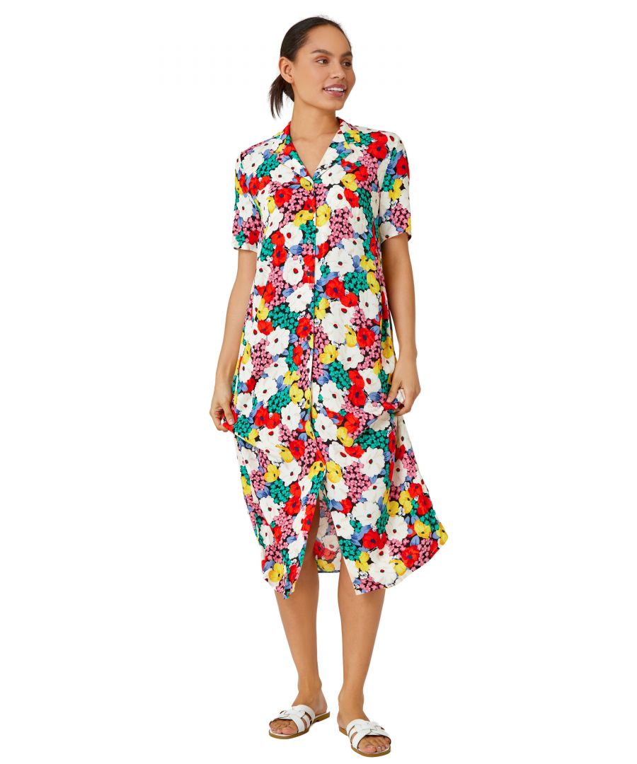 Dusk Women's Bold Floral Shirt Dress|Size: 6