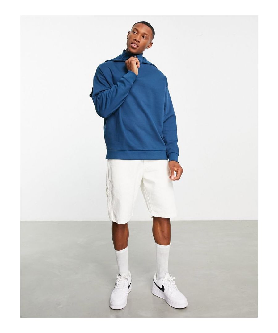 Hoodie by ASOS DESIGN Zip hood High neck Partial zip fastening Ribbed trims Oversized fit Sold by Asos