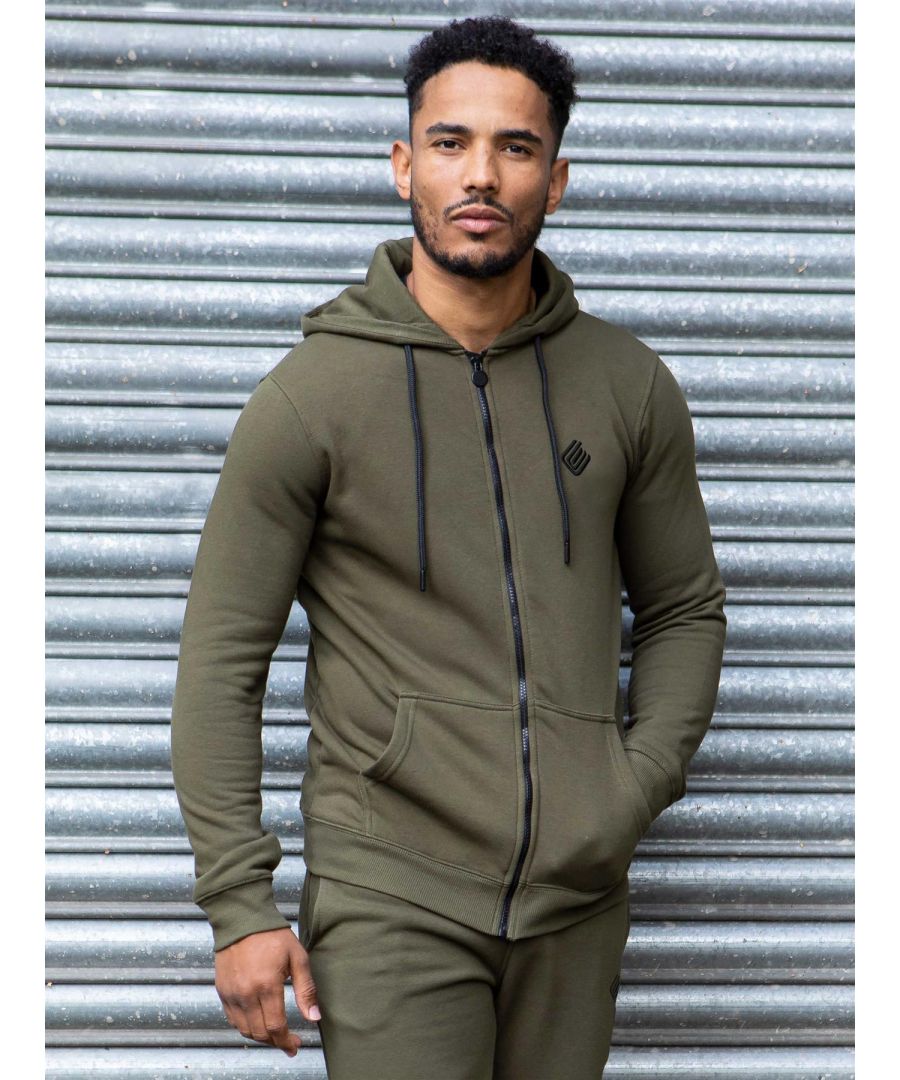 Update your casual wardrobe with this designer style mens Hoodie. Crafted from soft and comfortable cotton and polyester, this regular fit jacket features a zip front, ribbed cuffs and waist, a hood with drawstrings while an embroidered Enzo logo on the front adds a trendy finishing touch.