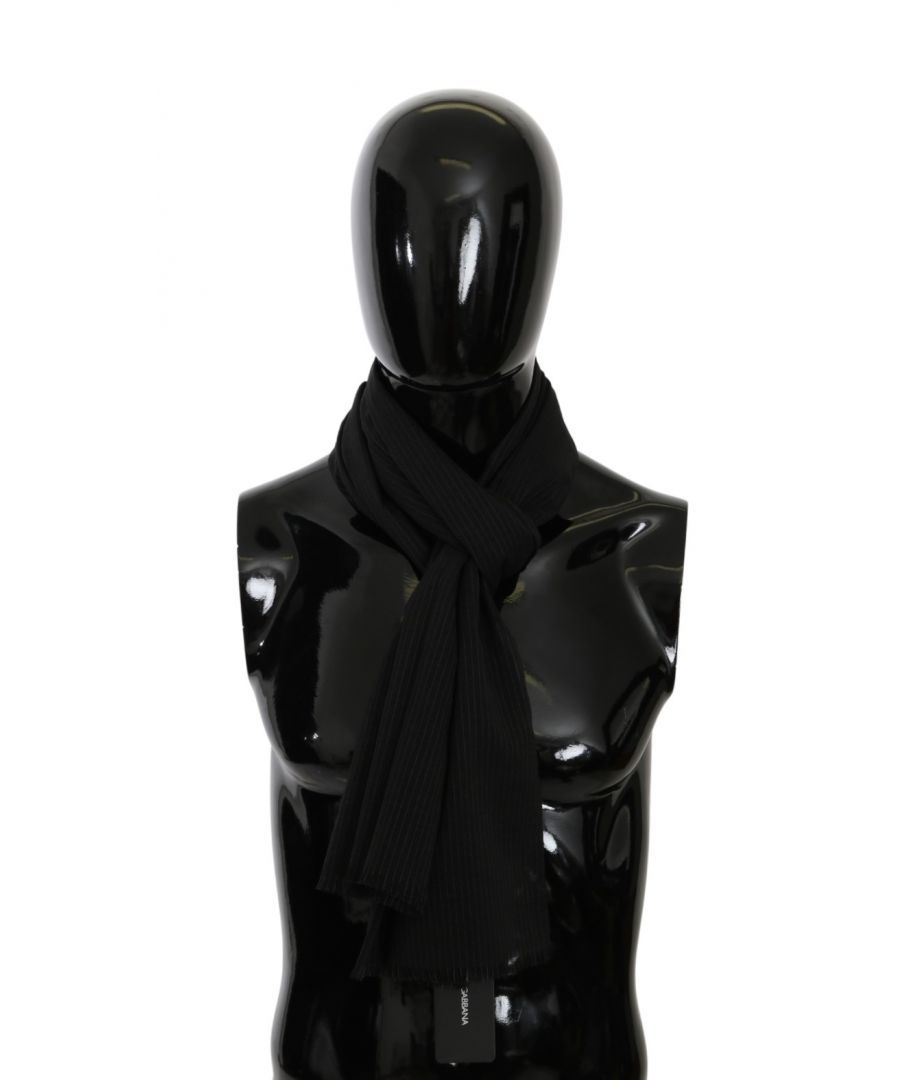 Image for Dolce & Gabbana Black Neck Wrap Mens Shawl 100% Silk Scarf