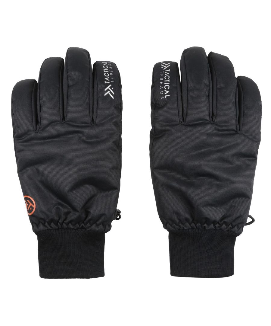 100% Polyester. Fabric: Hydrafort, PVC. Lining: Scrim, Soft. Insulated, Textured Palm, Waterproof. Cuff: Ribbed. Fabric Technology: Thermo-Guard, Touchtip. Design: Logo.