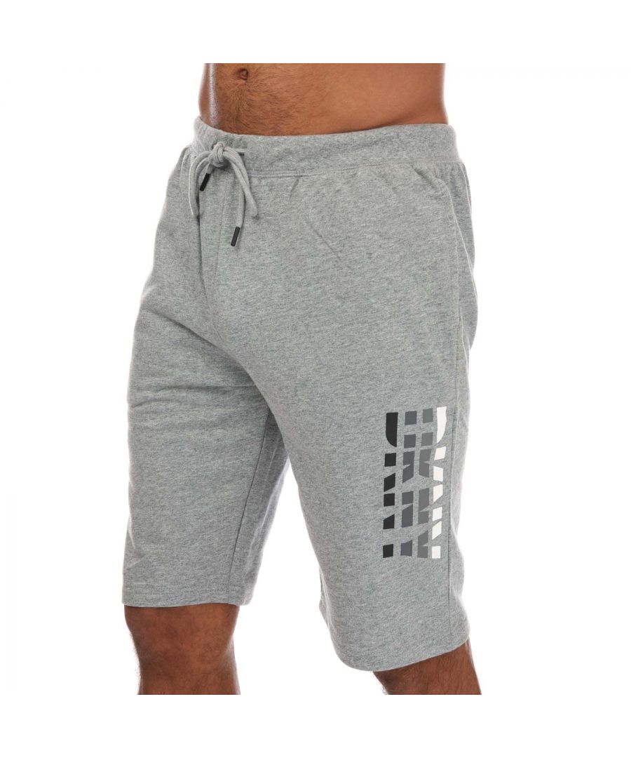 Mens DKNY Fisher Cats Lounge Shorts in grey marl.- Elasticated waist with drawstring.- Two side pockets.- DKNY branding.- Regular fit.- 100% Cotton.- Ref:N59819DKYA