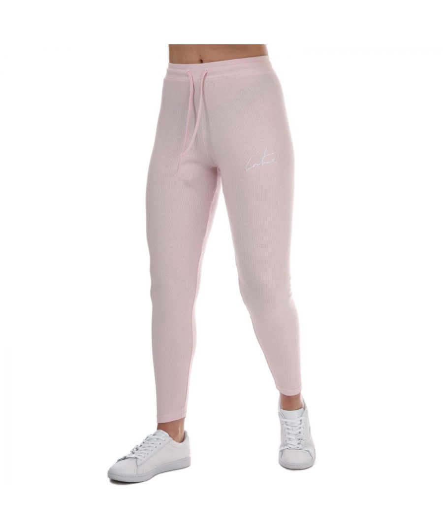 Womens Couture Club Signature Ribbed Leggings in pink.- Ribbed waistband.- Seamless ribbed knit fabric.- Embroidered branded.- 95% Cotton  5% Cotton. Machine washable. - Ref:AW21WC31PINK