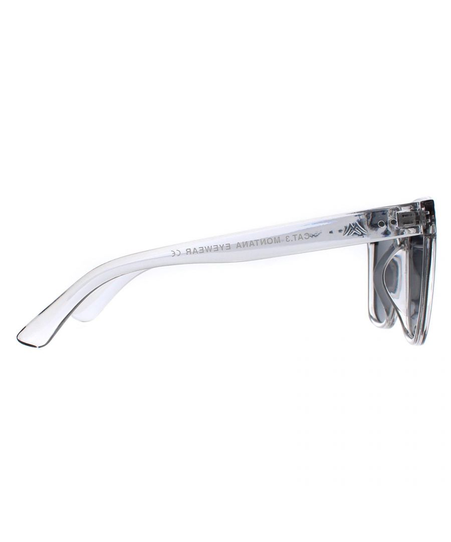 Montana Square Unisex Shiny Clear Grey Polarized MP72 - One Size