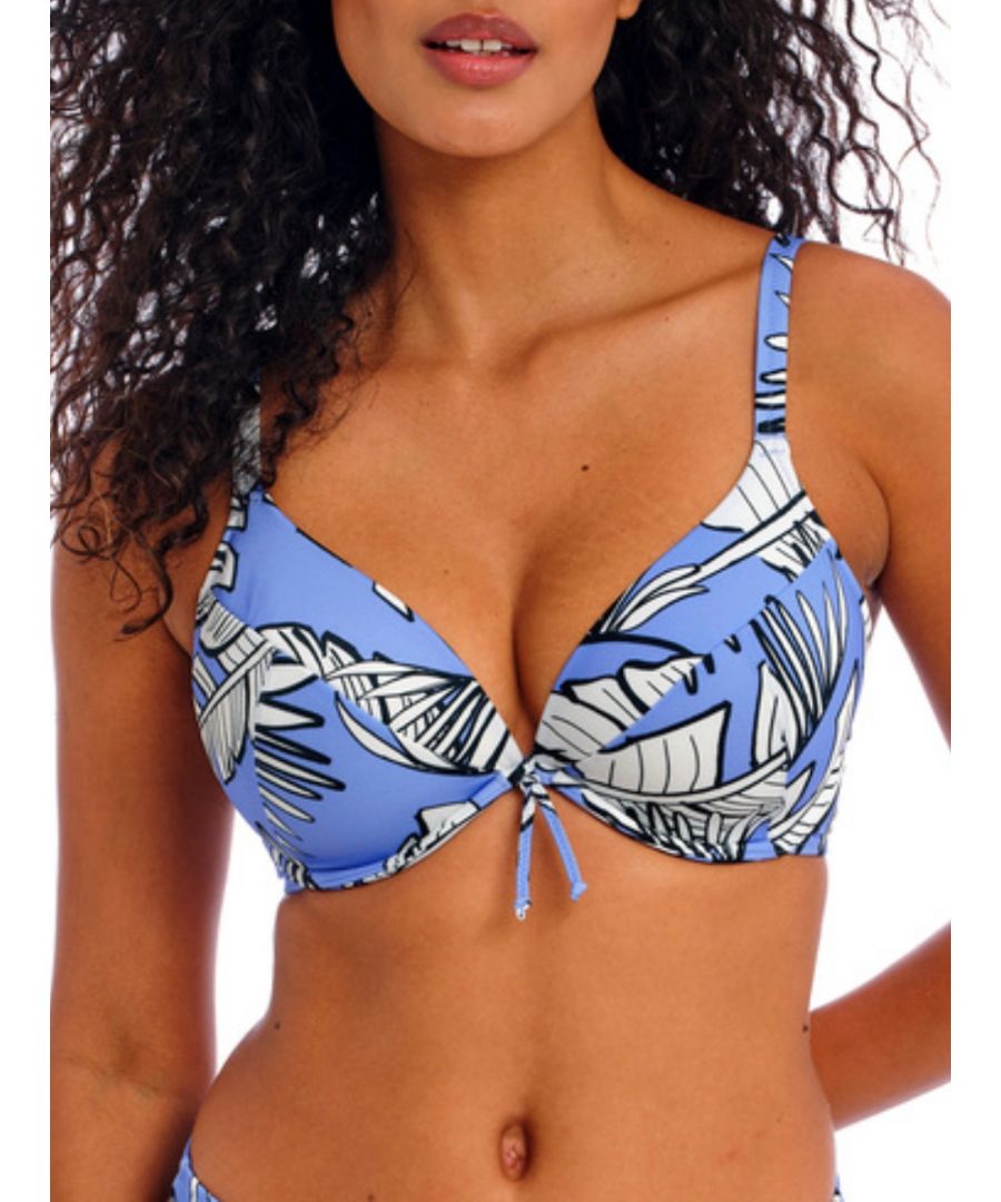 Freya Womens Mali Beach Low Plunge Bikini Top - Blue Polyamide - Size 36G