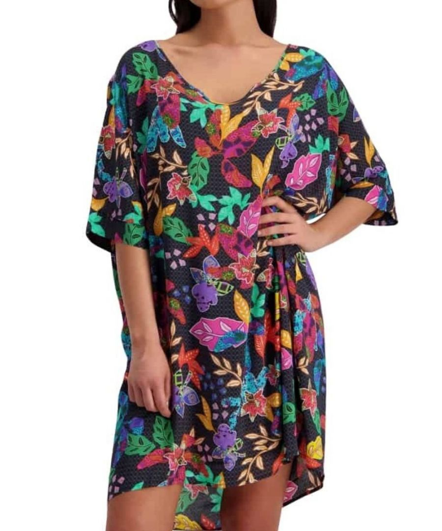 Moontide Womens Eden Kaftan Black Polyamide - Size X-Small/Small