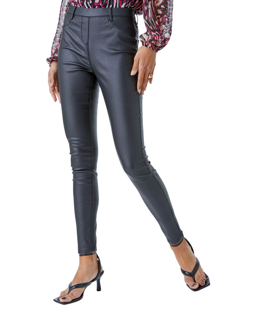 Coated Faux Leather Jeggings