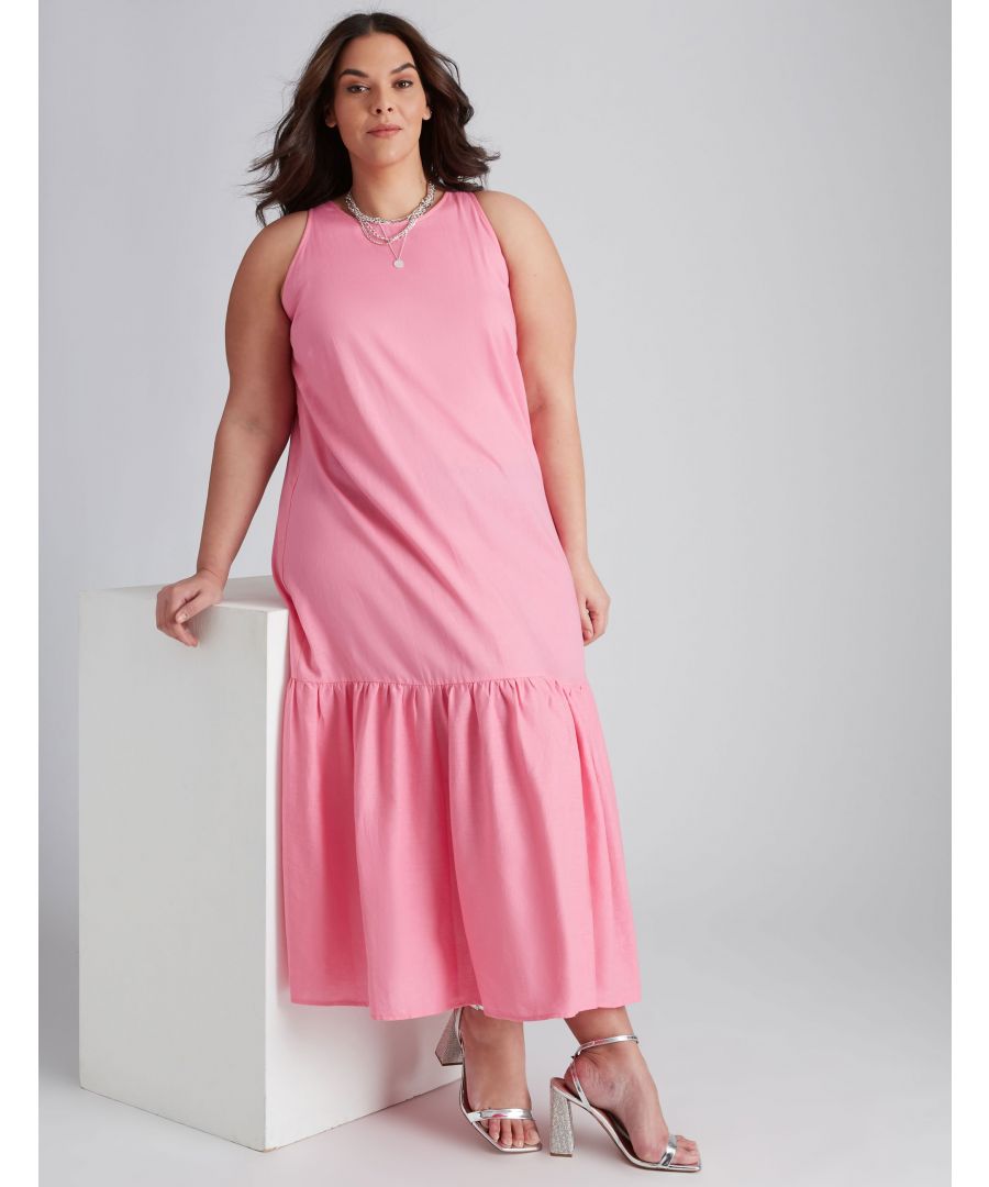 Tuck into this basic yet fun summer dress. This sleeveless style has a rounded neckline, midi length, hem that's slightly shorter on one side, a basic print in orchid purple, thick straps (for extra support), forgoing sleeves for the perfect amount of skin to show off. Unwind in this relaxed piece that offers a sleeveless silhouette and wide strap detail. It's also available in hot weather-friendly colors including a pale pink hue! -- Wearable for a night on the town with this dress. Featuring a broad strap, deep pink fabric, plain print, 3/4th length hemline, round neckline, uneven hem line paired with thick straps; this style is designed for hot weather. Dive into the season with our printed frock. The print is soft and simple in hue so it'll match anything and everything! Perfect for hot weather days, this can be worn loose or tied up at your waist like a corset. Take things down a notch by tying this one at the waist while still maintaining its voluminous length. -- This dress features simple magenta pink print, crew neckline with thick broad straps, hemline at the hi-lo style, mid calf length. The fluid design of this skirt makes it easy to slip into, while the sweet shade of violet adds that little pop of color to your look. For a midi-length option, try adding leggings or tights underneath. -- The classic summer cocktail dress. This style is simple, chic and effortless to wear for a day out with the girls or even on your own. Think about how versatile this piece will be for all the seasons ahead of you - it fits easily into the mix thanks to its relaxed silhouette and easy-breezy fabric. Find yourself in bed this weekend? This calf length dress features thick straps that are adjustable making it perfect for lounging around in. Showing off its chic thistle purple shade with its simple crew neckline, this dress offers relaxed fit throughout.Material:  55% Linen / 45% Viscose