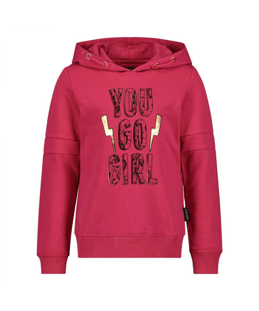 Deze hoodie voor meisjes van Jake Fischer en heeft een printopdruk. Het model heeft een capuchon en lange mouwen.