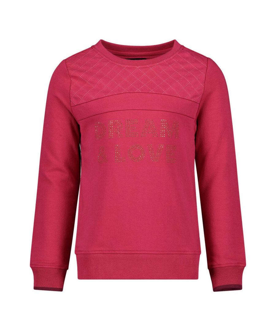 Deze sweater voor meisjes van Jake Fischer en heeft een tekstopdruk. Het model heeft een ronde hals en lange mouwen.