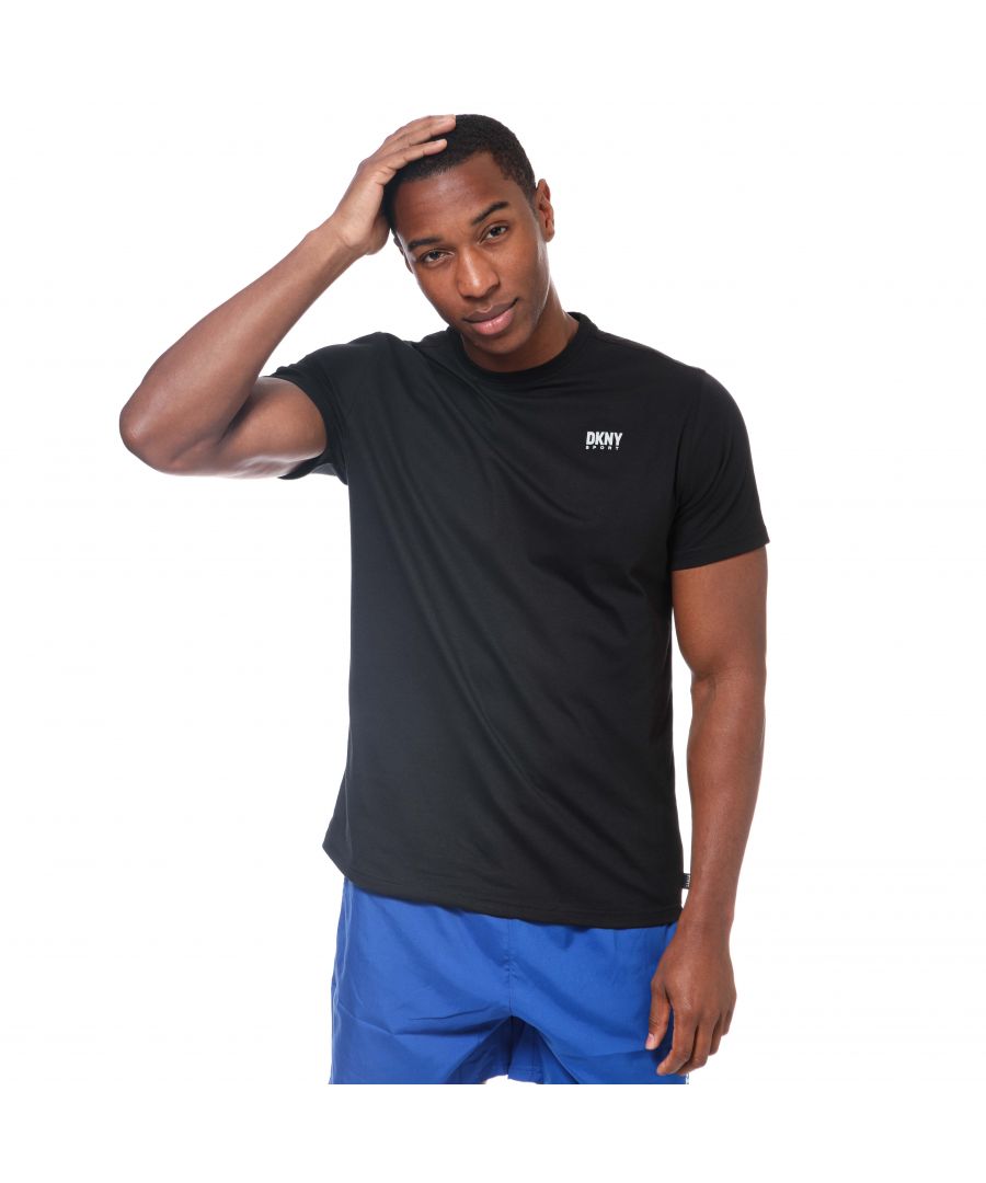 Mens DKNY New York T- Shirt in black.- Ribbed crew neck.- Short sleeves.- Logo on the chest.- Classic fit. - 60% Cotton  40% Polyester.- Ref: DKS0104BLK