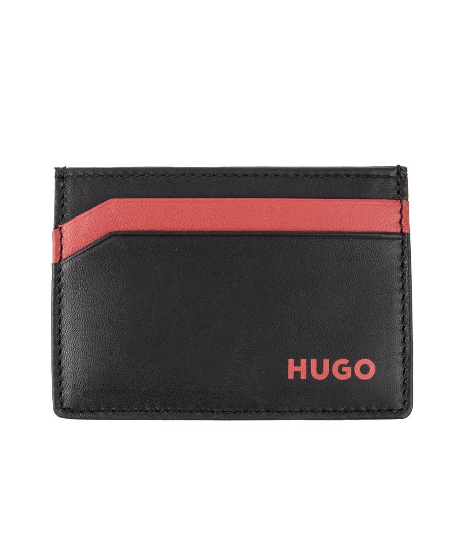 Perfect voor de drukke. designer liefhebbende man onderweg. De zwarte HUGO Subway-kaarthouder is een praktische en strakke aanwinst voor overal waar je je kaarten nodig hebt. Klein en slank voor elke zak. met vier kaartvakken en de iconische HUGO-branding.