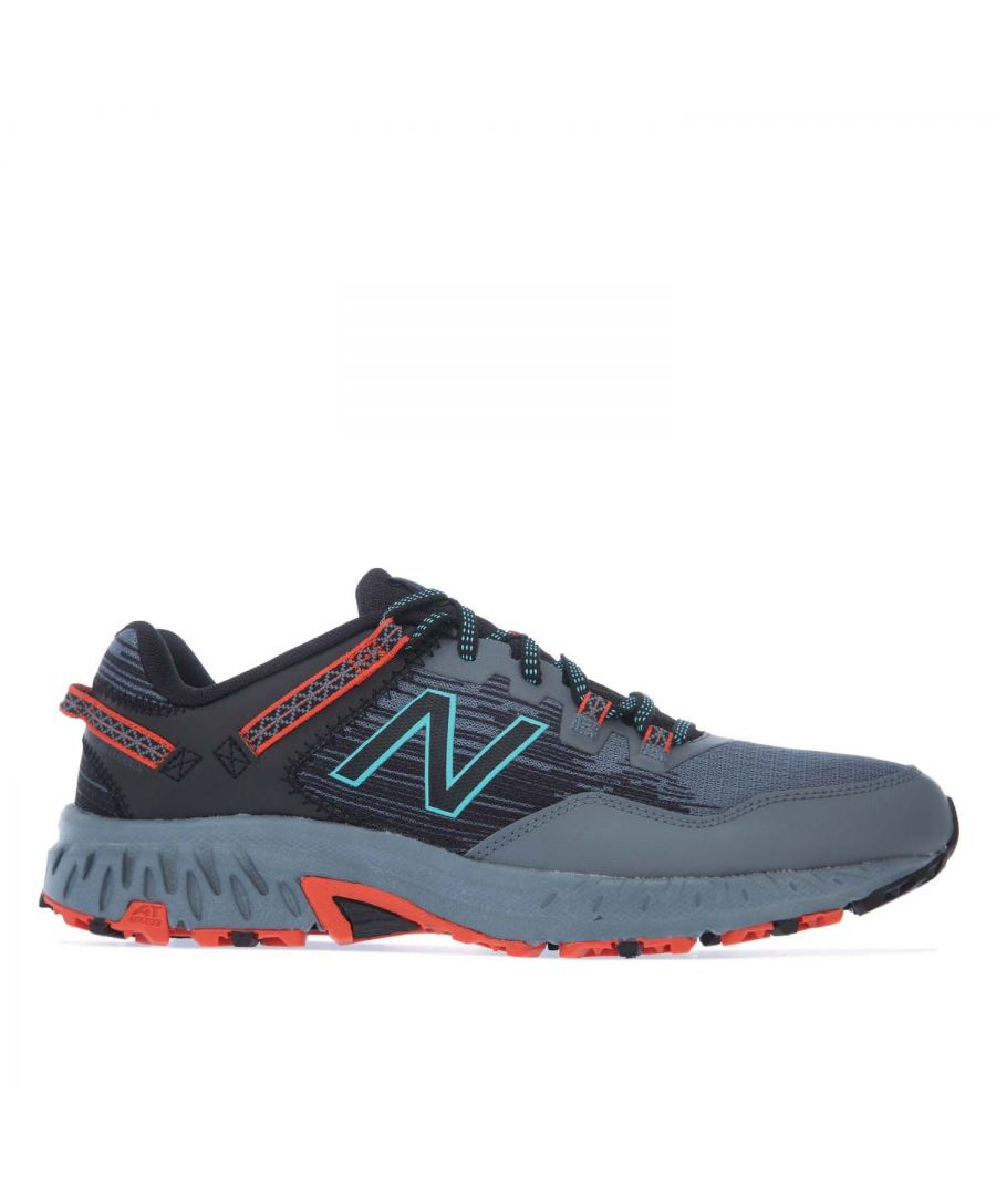 Mens New Balance MT410 Trail Running Shoes in grey.- Lace fastening.- Padded ankle and tongue. - EVA foam.- ACTEVA midsole cushioning. - High Durability AT TREAD sole for versatile traction. - Rubber sole.- Synthetic and Textile upper  Textile lining  Synthetic sole.- Ref.: MT410RC6