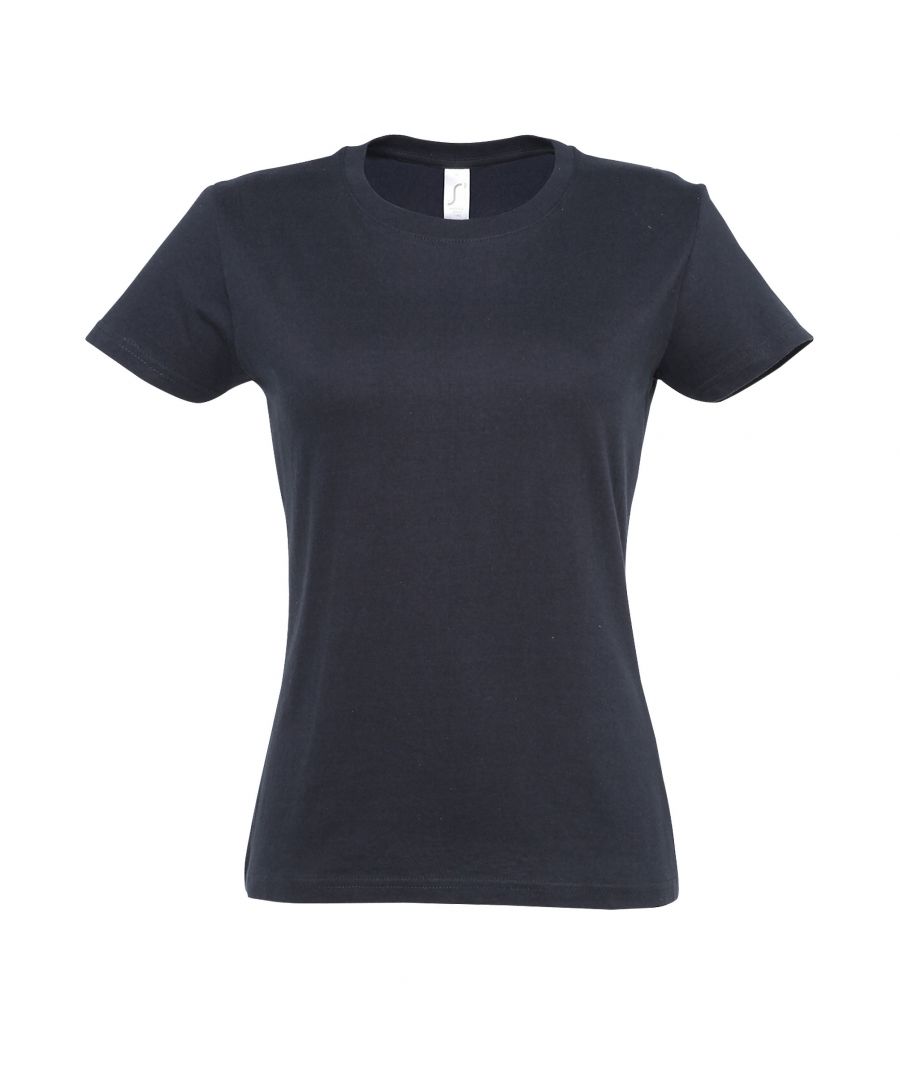 SOLS Womens/Ladies Imperial Heavy Short Sleeve T-Shirt (Navy) - Size Large