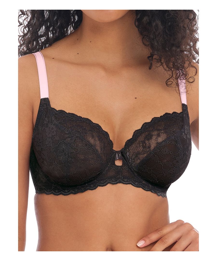 Freya Womens Offbeat Plunge Bra - Black Polyamide - Size 34F