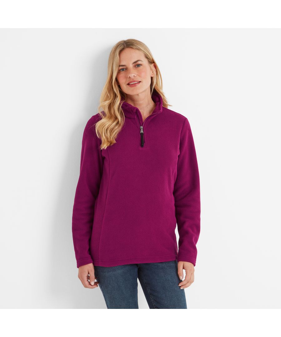 TOG24 Revive Womens Fleece Zip Neck Purple Berry - Size 12 UK