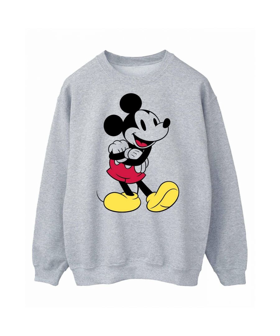 Disney Mens Classic Mickey Mouse Sweatshirt (Sports Grey) - Light Grey - Size 2XL