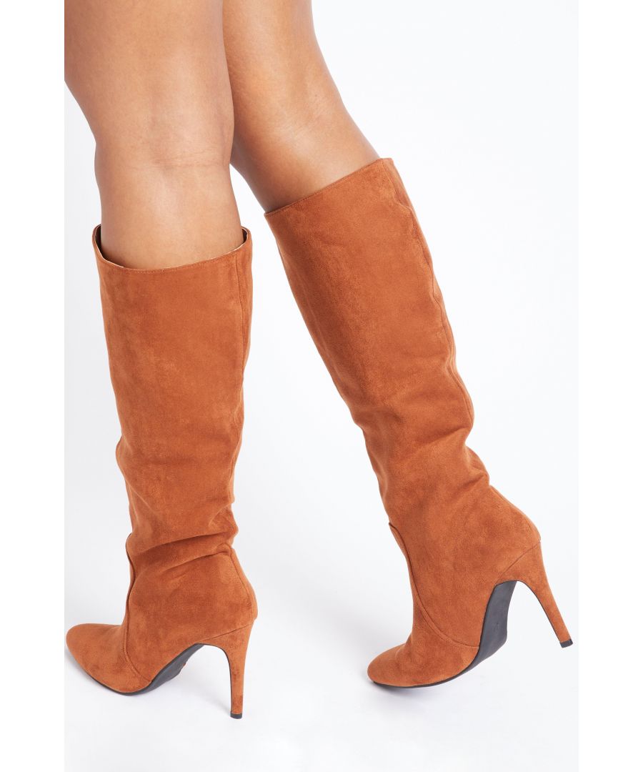 Image for Tan Faux Suede Knee High Boots