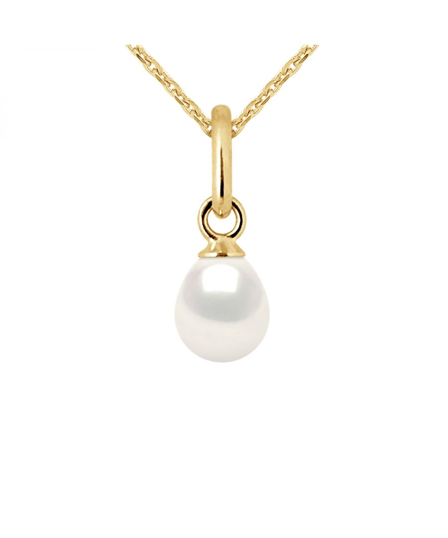 Necklace Articulated Hook Gold 750 and true Cultured Freshwater Pearls Pear Shape 5-6 mm - Natural White Color - Our jewellery is made in France and will be delivered in a gift box accompanied by a Certificate of Authenticity and International Warranty