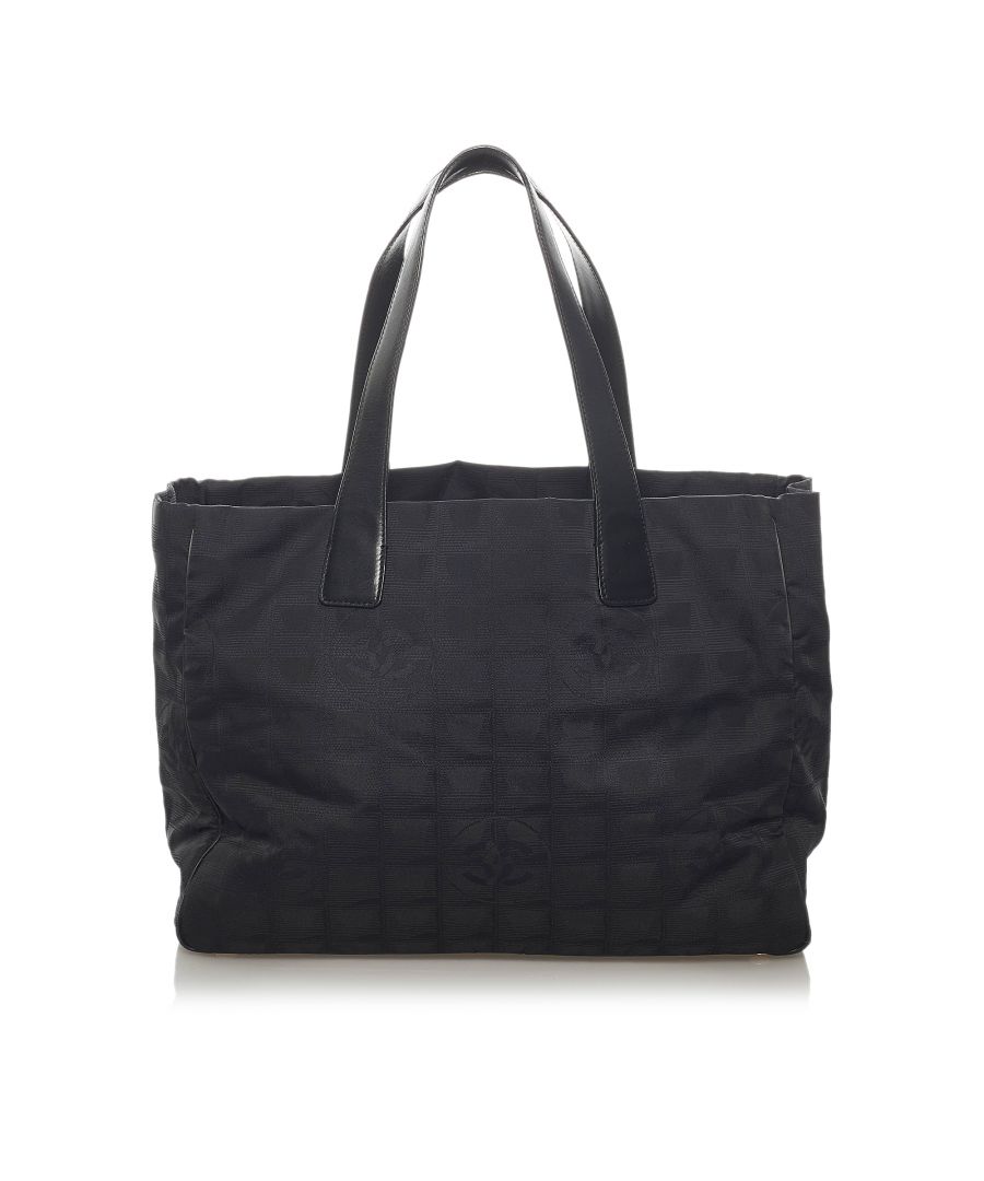 Vintage Chanel New Travel Line Nylon Tote Bag Black