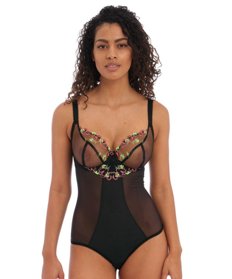  Womens Loveland Bodysuit - Black Nylon - Size 32FF