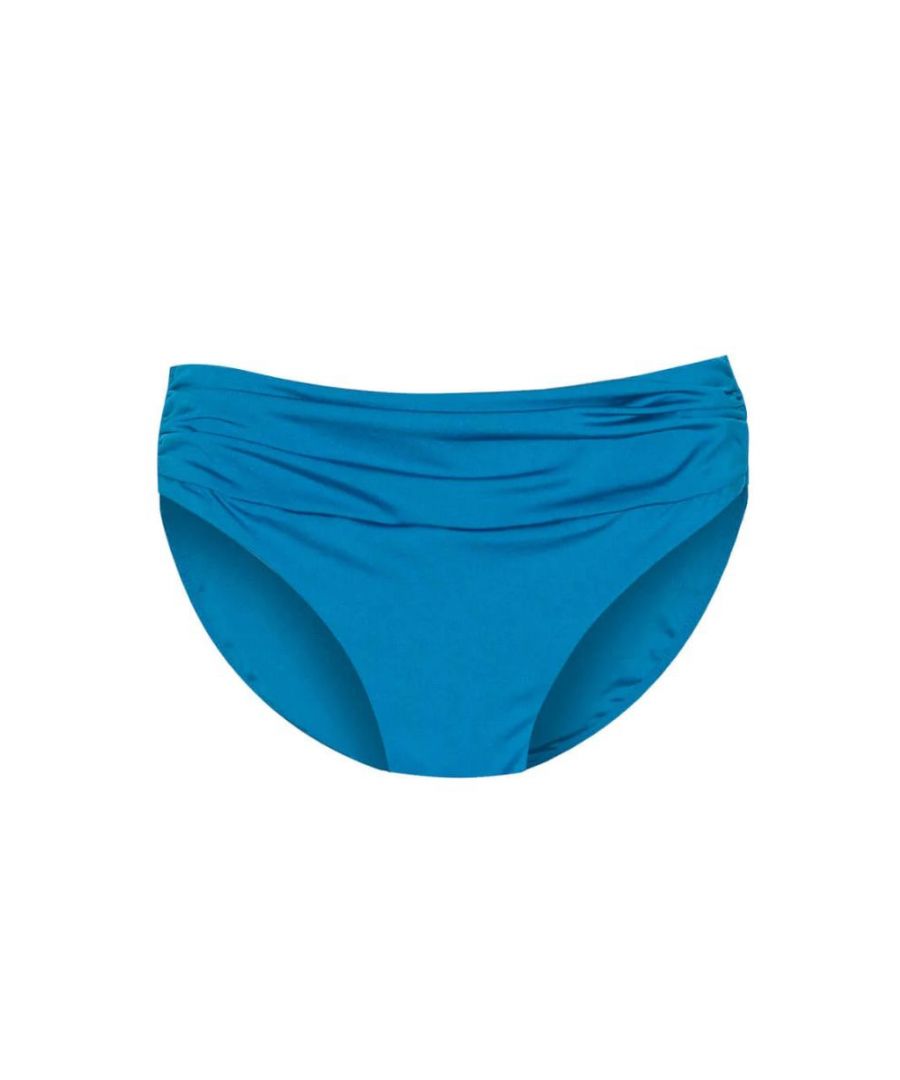 Moontide Womens Contours Ruched Bikini Brief - Blue Polyamide - Size X-Small