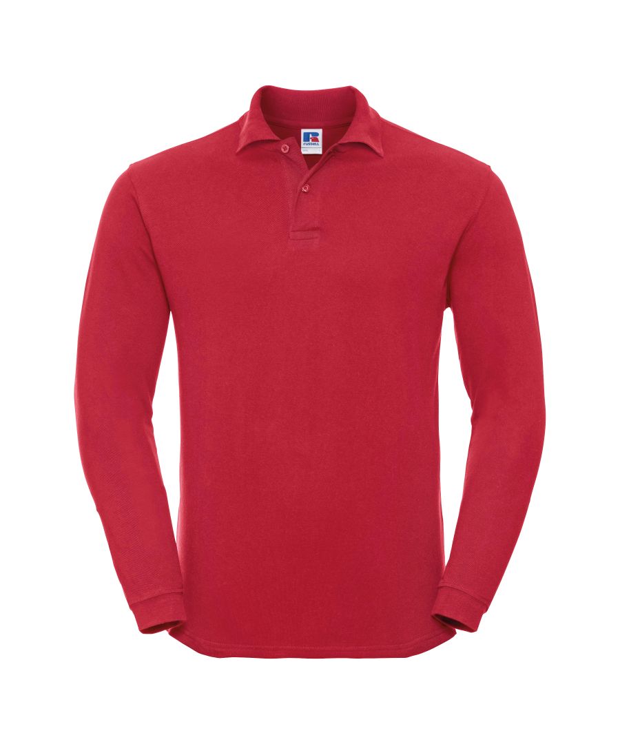 Image for Russell Europe Mens Long Sleeve Classic Cotton Polo Shirt (Classic Red)