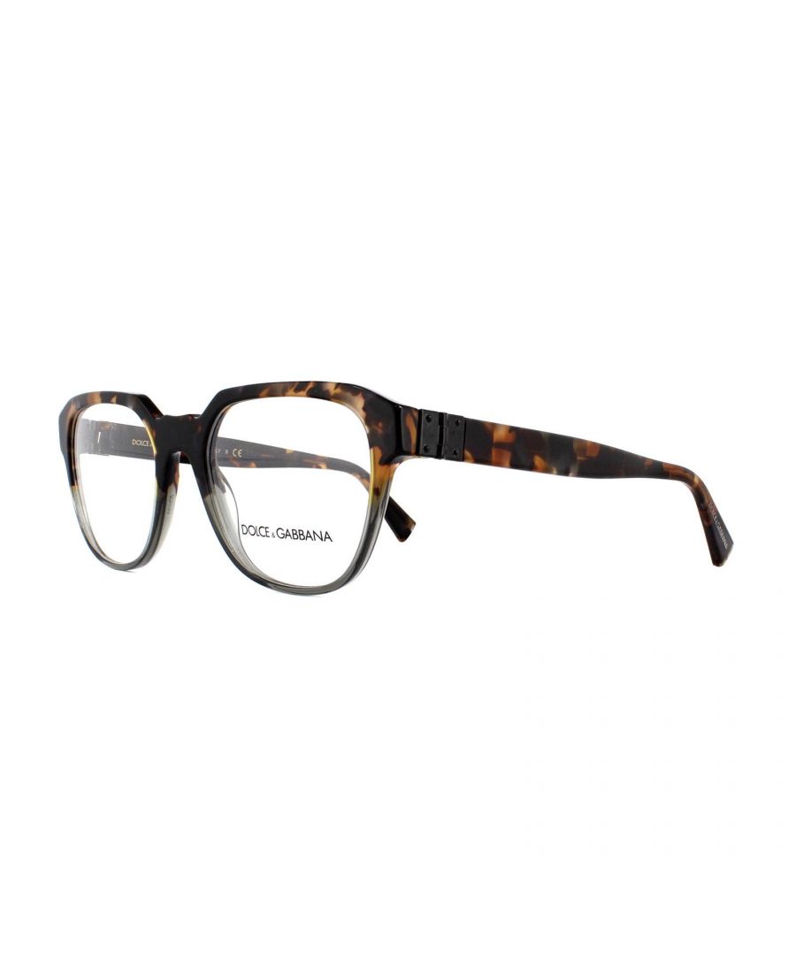 Dolce & Gabbana Glasses Frames DG 3277 3145 Blue Havana Grey 53mm are a square style with a plastic frame which is designed for men, and is made in Italy
