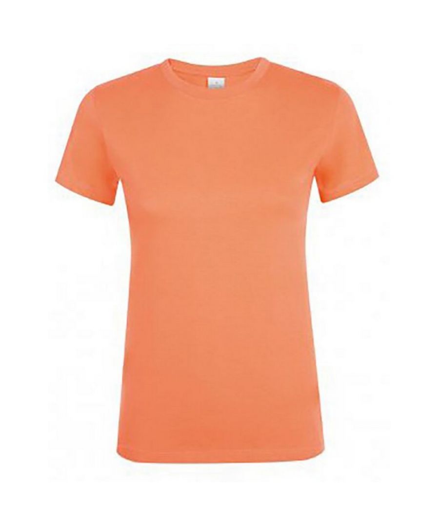 SOLS Womens/Ladies Regent Short Sleeve T-Shirt (Apricot) - Orange - Size X-Large